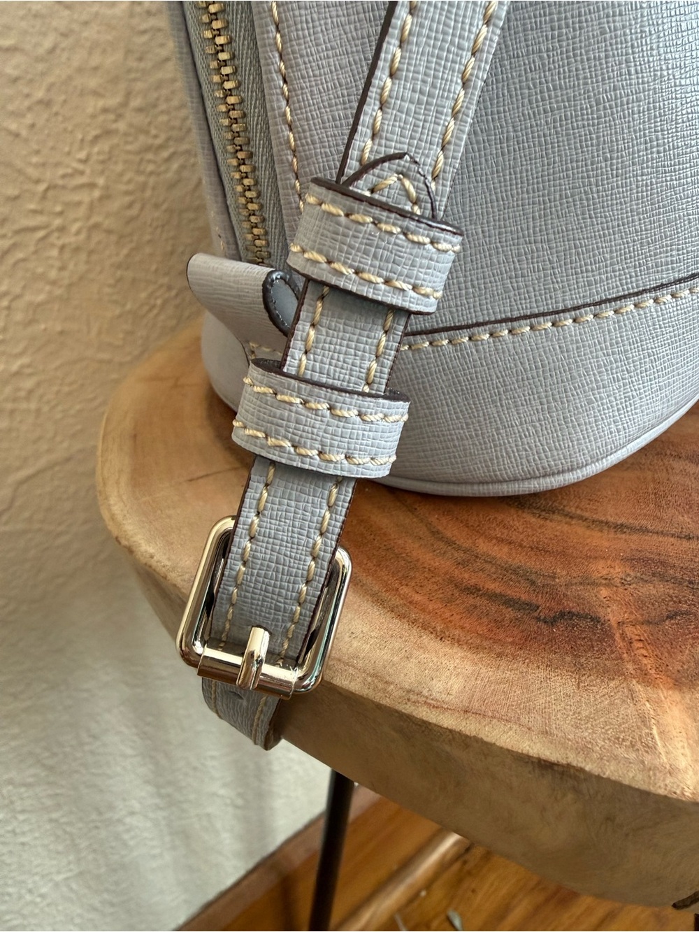 Dooney & Bourke Saffiano Leather Domed Satchel | Dove Gray | Dust Bag Included - Picture 5 of 11
